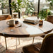 Black walnut smoky gray resin dining table for a modern dining room