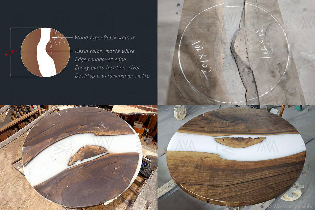 round black walnut eood epoxy resin table for modern homes in florida