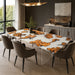 Burl wood dining table with elegant white epoxy resin