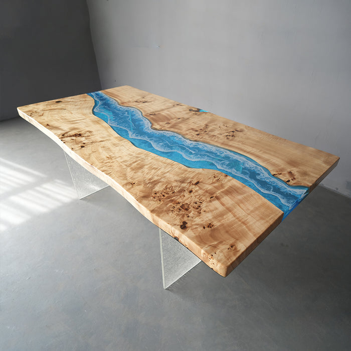 Unique 36"x72" resin dining table, available in California warehouse for fast shipping.