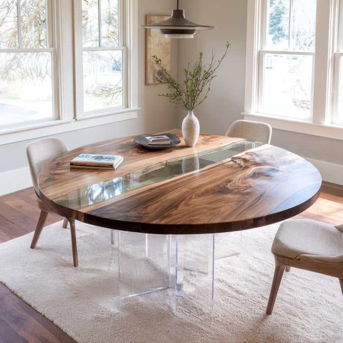 wooden epoxy coffee table for cozy homes & modern offices in california