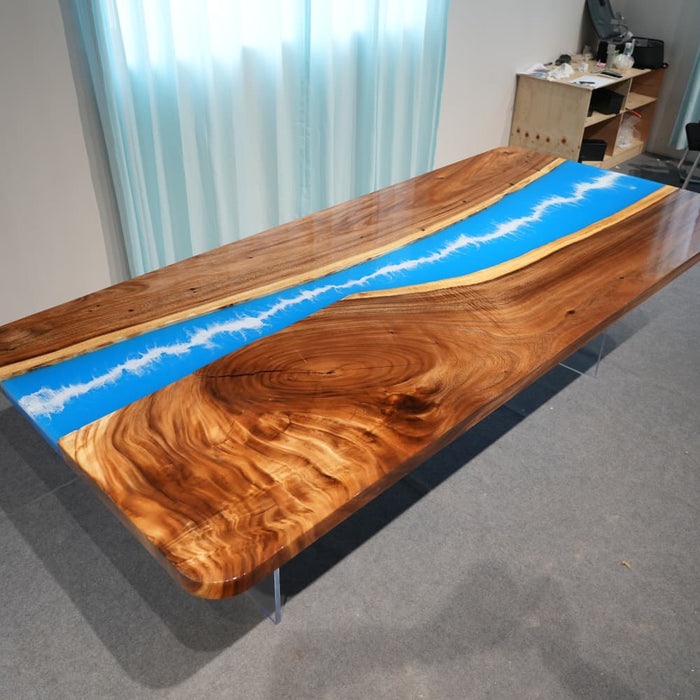 coastal ocean wave dining table for a modern dining room