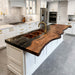 Premium resin wood kitchen top black walnut live edge epoxy counter