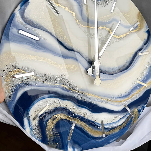 Custom geode-style resin clock for modern interior decor