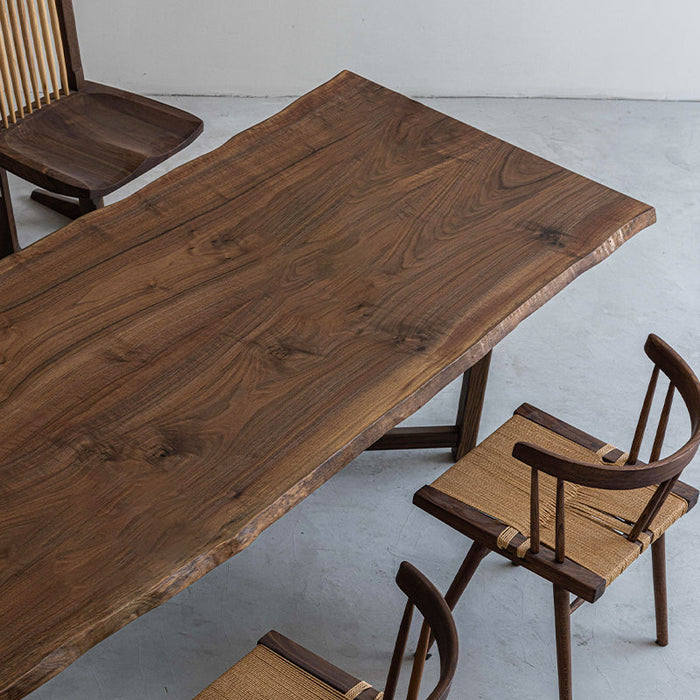 Custom handcrafted black walnut wood table with durable construction and rich finish