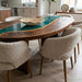 Custom oval epoxy dining table for luxury home dining spaces