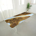 Custom Walnut Epoxy Dining Table with White Resin Design