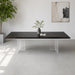 Dark walnut epoxy dining table for a modern dining room