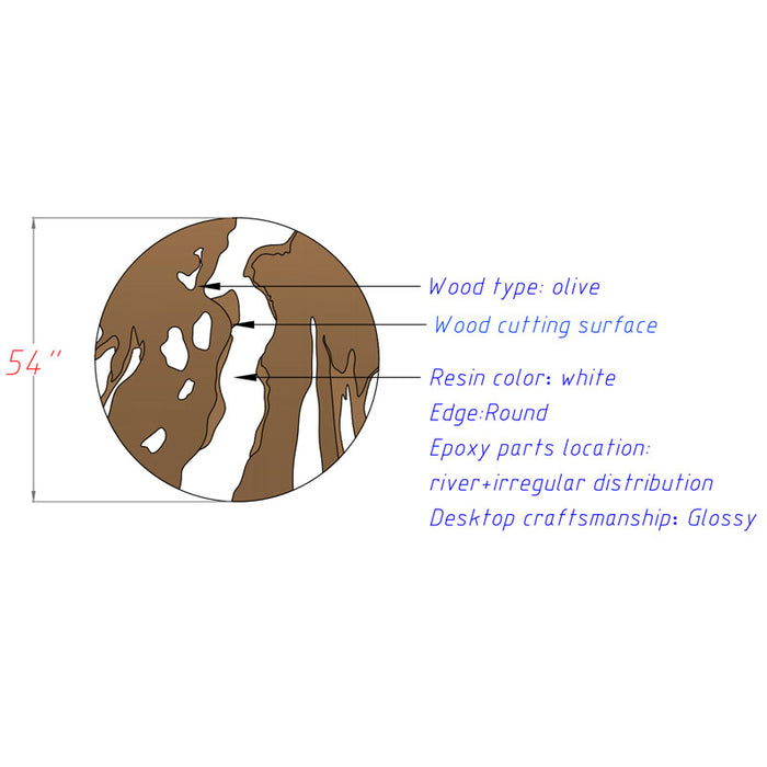 Diagram of a wooden product with specifications labeled