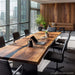 solid walnut wood black epoxy conference table for offices in new jersey