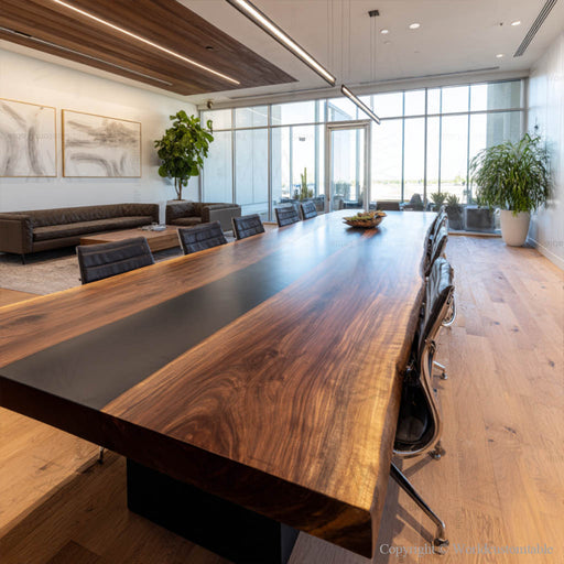 Extra large epoxy conference table designed for professional meetings
