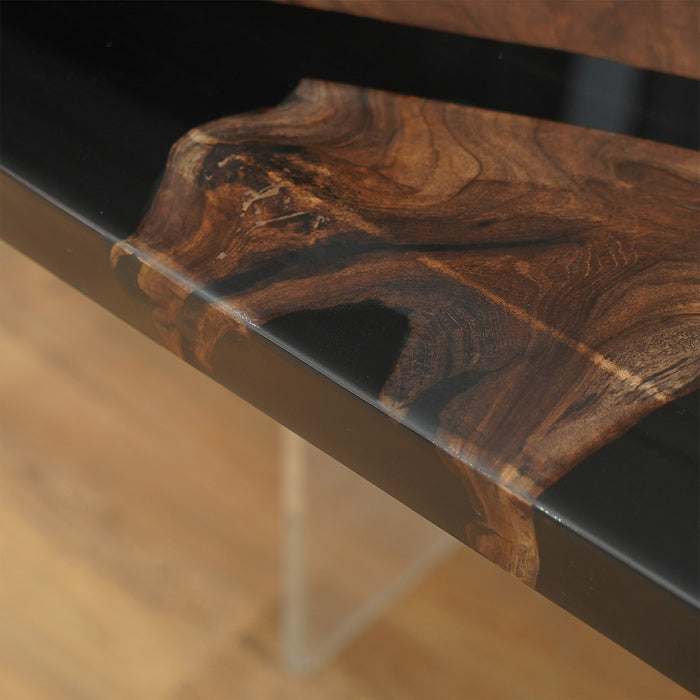 Extra large black walnut epoxy table, handcrafted and ships from USA