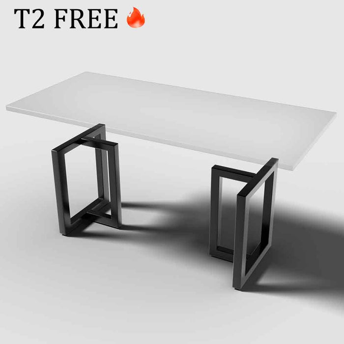 Ready to Ship 11 Ft Walnut Black Epoxy Conference Table with Power Outlets, 48 x 132, Seats 10 to 12 | ST-02