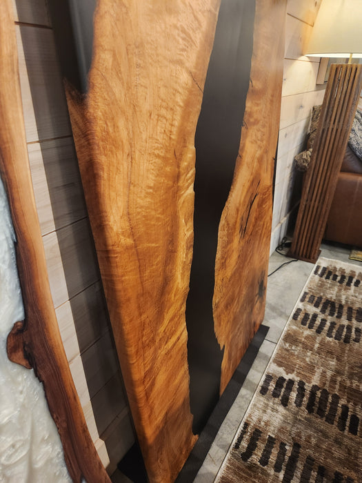 Custom Link for Debbie -  Black Resin with Walnut Wood 82" × 36" - Matte Finish Tabletop