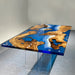 Modern Dining Room Golden Camphor Wood Resin River Table