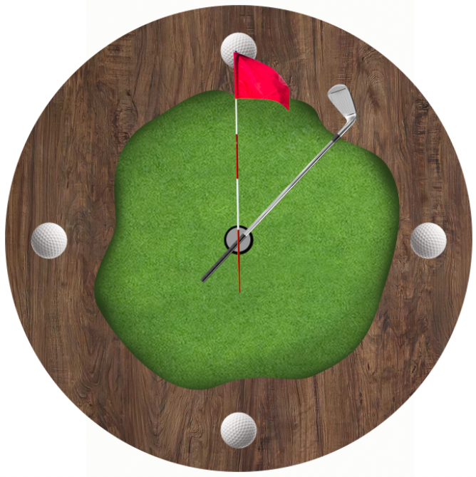 Custom 18-Inch Golf-Themed Resin Clock for Brenden Metz