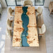 Green epoxy river dining table made from poplar wood