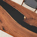Handcrafted Black Epoxy Black Walnut Table Close-Up