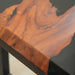 Handcrafted Black Epoxy Walnut Table Close-Up