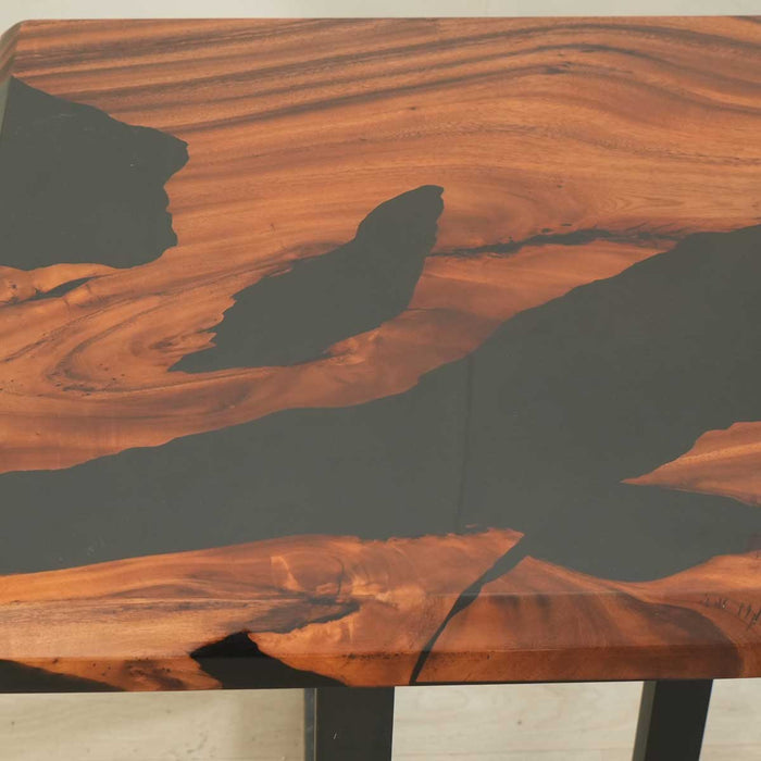 Ready to Ship Black Epoxy Walnut Dining Table