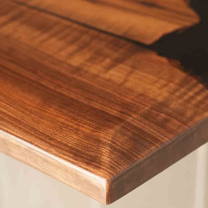 Close-up of a wooden surface with a visible grain pattern