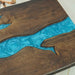 Handcrafted Blue Epoxy Black Walnut Table Close-Up