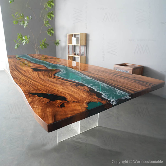 Handcrafted epoxy dinning table designed for family gatherings