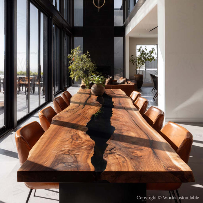Handcrafted luxury epoxy meeting table for corporate and commercial spaces
