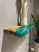Handcrafted epoxy resin and wooden floating shelf with brackets