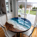 Handcrafted epoxy river table perfect for stylish living rooms