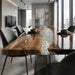 Artisan-crafted walnut table with deep-pour transparent resin and organic wood grain.