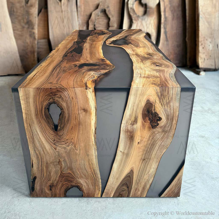 new arrival wooden epoxy waterfall table for american homes in las vegas