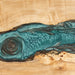 Handcrafted dining table made from poplar wood and green resin