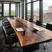 long wooden black epoxy conference table for spacious meeting rooms in new jersey