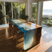 crystal clear wooden epoxy waterfall table for modern homes in miami