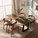 square wooden epoxy dinning table for dinning & living rooms in san francisco