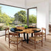 Handmade epoxy dinning table placed in a cozy dining space