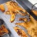 Wooden coffee table with natural grain and texture on a gray surface