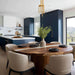 Modern kitchen with a wooden dining table and chairs