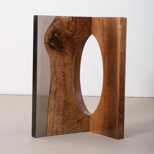 Handmade walnut epoxy table leg design for luxury furniture