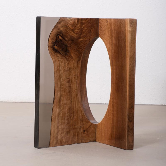 Handmade walnut epoxy table leg design for luxury furniture