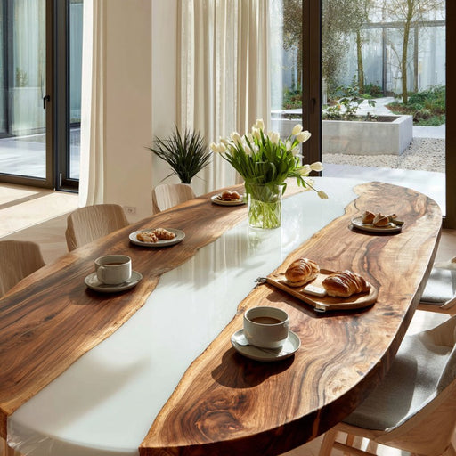 wooden epoxy dinning & coffee table for living rooms in california