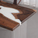 Holiday dining room with custom black walnut and white resin epoxy table