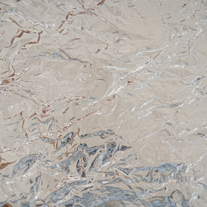 Glass-Like Epoxy Dining Table with Ice Crystal Design & Wood Base.