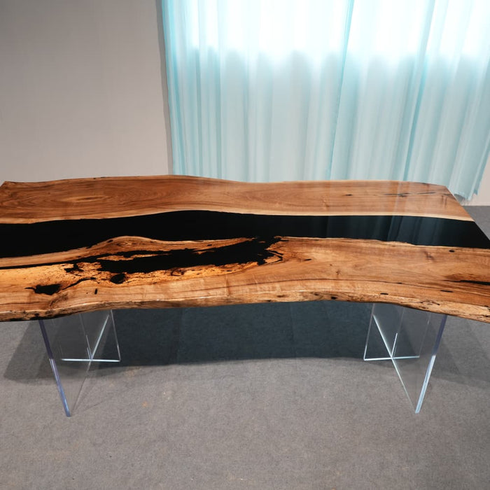 In stock black walnut epoxy office desk with 4 to 7 week delivery