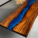 In stock black walnut epoxy sofa table with 4 to 7 week U.S. delivery