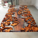 in stock burl wood epoxy dining table with straight edge