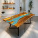 In-stock epoxy resin dining table for 6 to 8 people, ready to ship