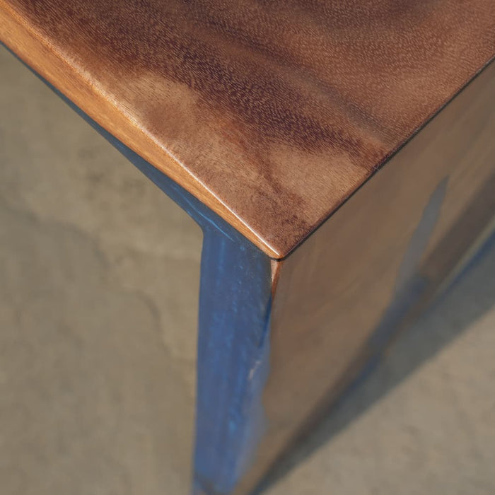 In stock epoxy waterfall table with 4 to 7 week U.S. delivery