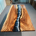 In stock walnut black epoxy dining table with 4 to 7 week U.S. delivery